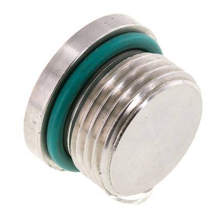 Plug UN 1-1/16''-12 RVS FKM met binnenzeskant 400 bar (5620.0psi)