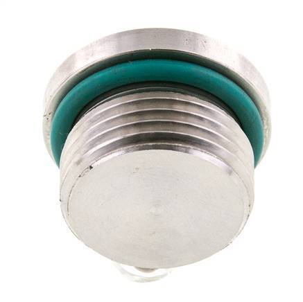 Plug UN 1-1/16''-12 RVS FKM met binnenzeskant 400 bar (5620.0psi)