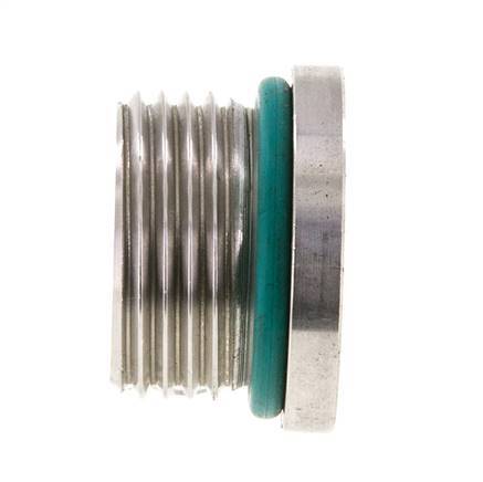 Plug UN 1-1/16''-12 RVS FKM met binnenzeskant 400 bar (5620.0psi)