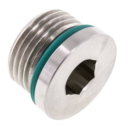 Plug UNF 7/8''-14 RVS FKM met binnenzeskant 630bar (8851.5psi)