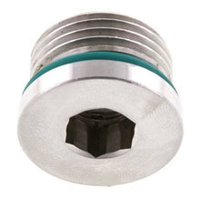 Plug UNF 7/8''-14 RVS FKM met binnenzeskant 630bar (8851.5psi)