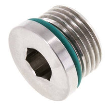 Plug UNF 7/8''-14 RVS FKM met binnenzeskant 630bar (8851.5psi)