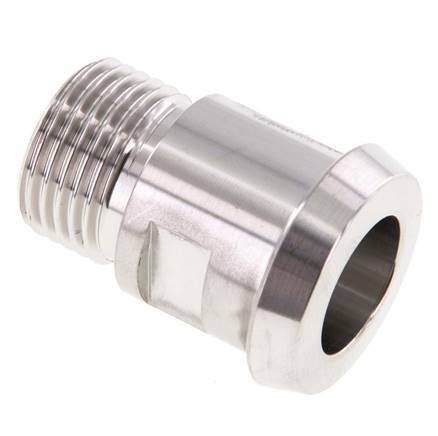 Din 11851 Melkkoppeling 28mm Laspuntstuk X G1/2" Buitendraad RVS