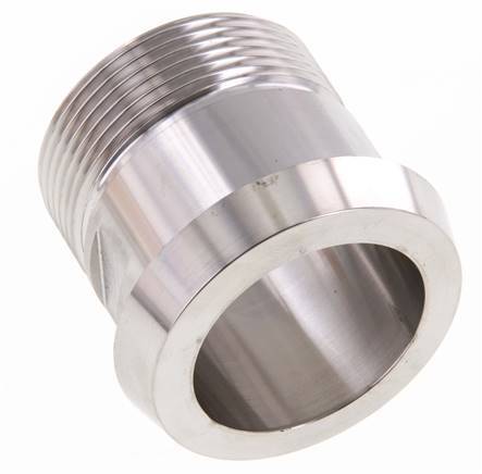 Din 11851 Melkkoppeling 56mm Laspuntstuk G1 1/2" Buitendraad RVS