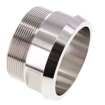 Din 11851 Melkkoppeling 100mm Laspuntstuk G3" Buitendraad RVS