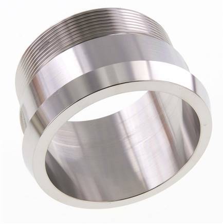 Din 11851 Melkkoppeling 100mm Laspuntstuk G3" Buitendraad RVS