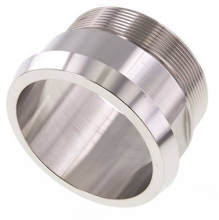 Din 11851 Melkkoppeling 100mm Laspuntstuk G3" Buitendraad RVS