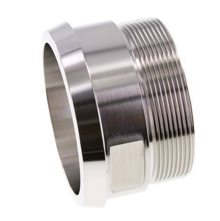 Din 11851 Melkkoppeling 100mm Laspuntstuk G3" Buitendraad RVS