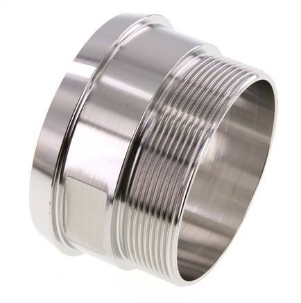 Din 11851 Melkkoppeling 100mm Laspuntstuk G3" Buitendraad RVS