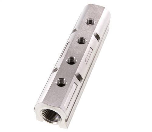 Distributor Bar 2xG3/4'' - 4xG1/4'' Stainless Steel One-sided PN 15