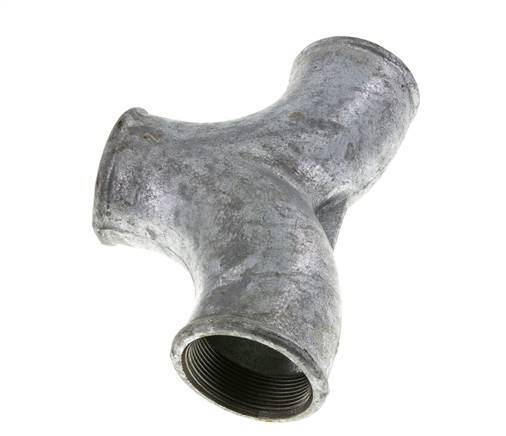 T-koppeling Rp 2" Binnendraad smeedbaar gietijzer 25bar (351.25psi)