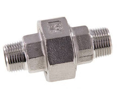 Rechte Aansluiting R3/8'' RVS met Vlakke Afdichting PTFE 16bar