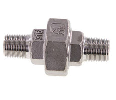 Rechte Aansluiting R1/4'' RVS met Vlakke Afdichting PTFE 16bar