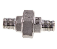 Rechte Aansluiting R1/4'' RVS met Vlakke Afdichting PTFE 16bar