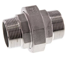 Rechte Aansluiting R1 1/2'' RVS met Vlakke Afdichting PTFE 16bar