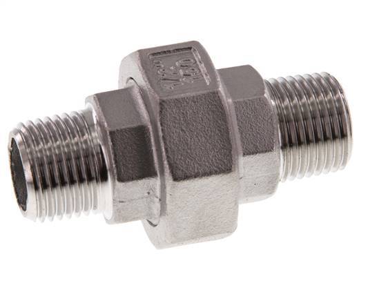 Rechte Aansluiting R1/2'' RVS met Vlakke Afdichting PTFE 16bar