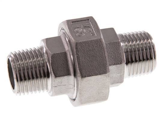 Rechte Aansluiting R1/2'' RVS met Vlakke Afdichting PTFE 16bar