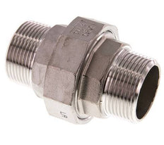 Rechte Aansluiting R1 1/4" RVS met Vlakke Afdichting PTFE 16bar