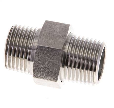 Dubbele Nippel R1/2'' Afneembare RVS Vlakke Afdichting PTFE 40bar