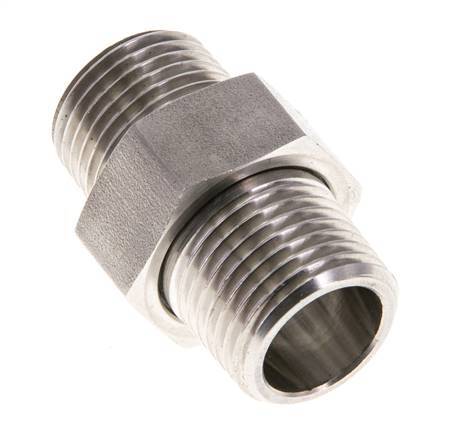 Dubbele Nippel R1/2'' Afneembare RVS Vlakke Afdichting PTFE 40bar