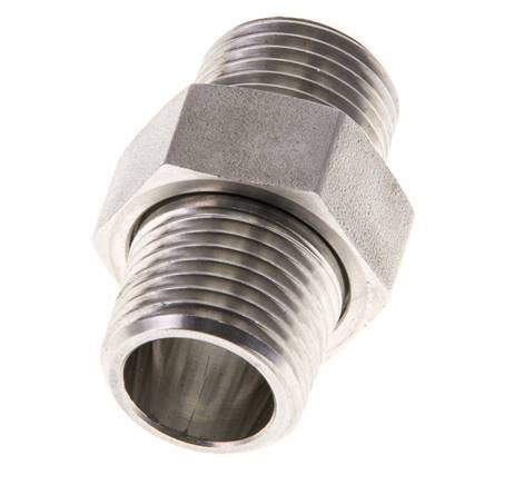 Dubbele Nippel R1/2'' Afneembare RVS Vlakke Afdichting PTFE 40bar