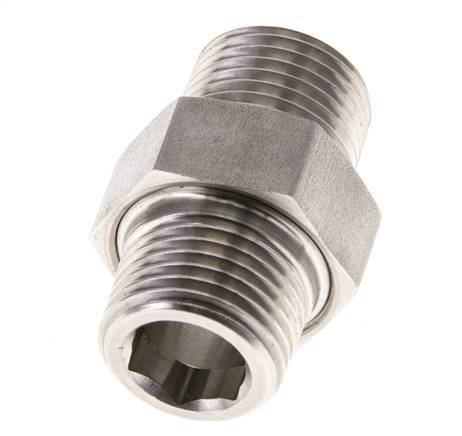 Dubbele Nippel R1/2'' Afneembare RVS Vlakke Afdichting PTFE 40bar