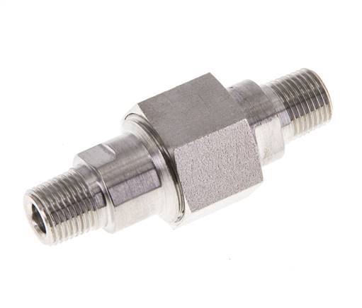 Dubbele Nippel R1/8" Afneembare RVS Vlakke Afdichting PTFE 40bar