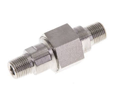 Dubbele Nippel R1/8" Afneembare RVS Vlakke Afdichting PTFE 40bar