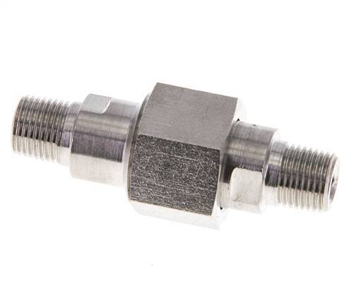 Dubbele Nippel R1/8" Afneembare RVS Vlakke Afdichting PTFE 40bar