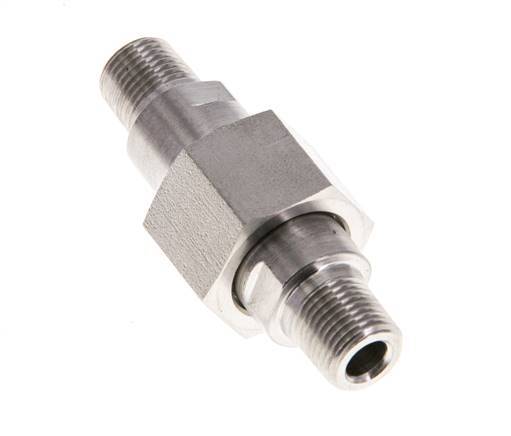 Dubbele Nippel R1/8" Afneembare RVS Vlakke Afdichting PTFE 40bar