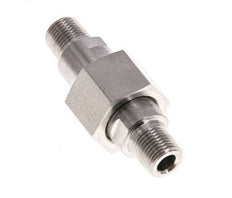 Dubbele Nippel R1/8" Afneembare RVS Vlakke Afdichting PTFE 40bar