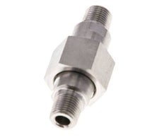 Dubbele Nippel R1/8" Afneembare RVS Vlakke Afdichting PTFE 40bar