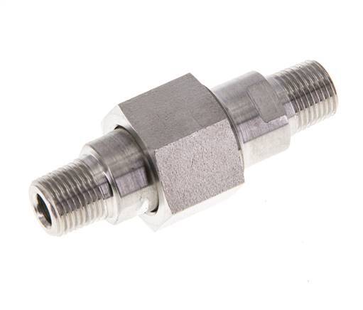 Dubbele Nippel R1/8" Afneembare RVS Vlakke Afdichting PTFE 40bar
