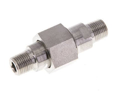 Dubbele Nippel R1/8" Afneembare RVS Vlakke Afdichting PTFE 40bar