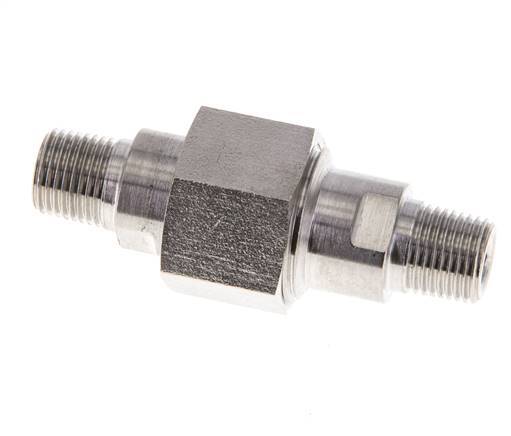 Dubbele Nippel R1/8" Afneembare RVS Vlakke Afdichting PTFE 40bar