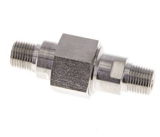 Dubbele Nippel R1/8" Afneembare RVS Vlakke Afdichting PTFE 40bar