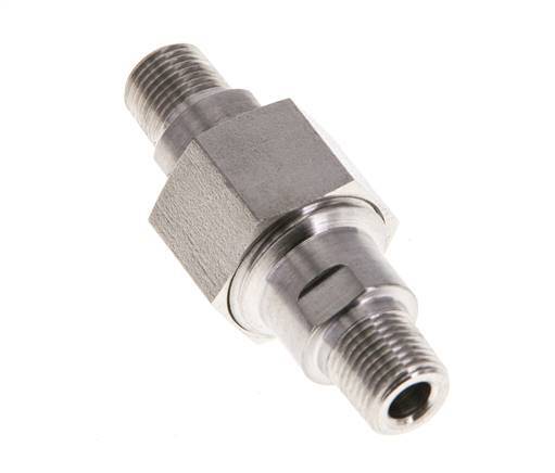 Dubbele Nippel R1/8" Afneembare RVS Vlakke Afdichting PTFE 40bar