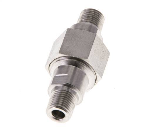 Dubbele Nippel R1/8" Afneembare RVS Vlakke Afdichting PTFE 40bar