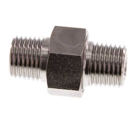 Dubbele Nippel R1/4" Afneembare RVS Conische Verbinding 40bar
