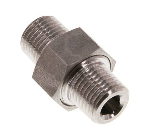 Dubbele Nippel R1/4" Afneembare RVS Conische Verbinding 40bar
