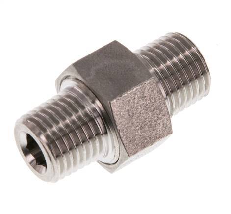 Dubbele Nippel R1/4" Afneembare RVS Conische Verbinding 40bar