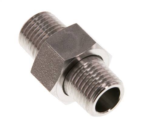 Dubbele Nippel R1/4" Afneembare RVS Conische Verbinding 40bar
