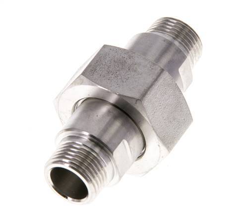 Dubbele Nippel R3/8'' Afneembare RVS Vlakke Seal PTFE 40bar
