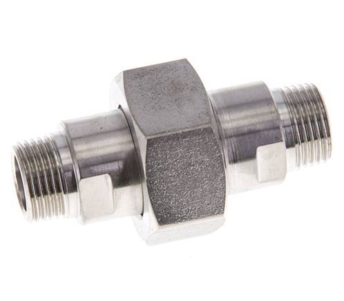 Dubbele Nippel R3/8'' Afneembare RVS Vlakke Seal PTFE 40bar