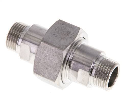 Dubbele Nippel R3/8'' Afneembare RVS Vlakke Seal PTFE 40bar
