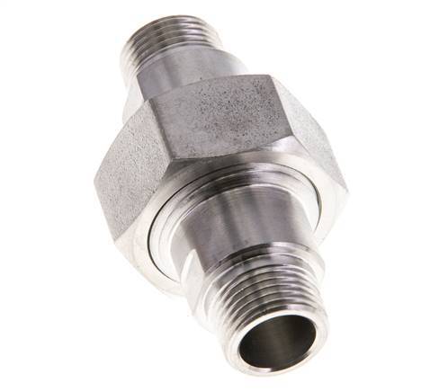 Dubbele Nippel R3/8'' Afneembare RVS Vlakke Seal PTFE 40bar