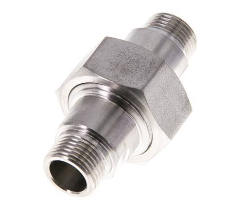 Dubbele Nippel R3/8'' Afneembare RVS Vlakke Seal PTFE 40bar
