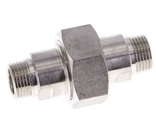 Dubbele Nippel R3/8'' Afneembare RVS Vlakke Seal PTFE 40bar