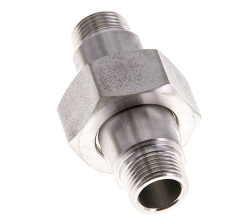 Dubbele Nippel R3/8'' Afneembare RVS Vlakke Seal PTFE 40bar
