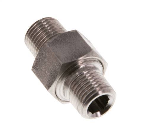 Dubbele Nippel R1/8'' Afneembare RVS Conische Afdichting 40bar